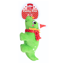Plush Dog Toy Green Christmas Dinosaur Squeaky Pet
