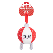 Red Squeaky Dog Toy Christmas Plush Ball Crinkle