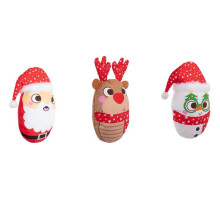 Squeaky Dog Toy Christmas Plush Set of 3 Crinkle