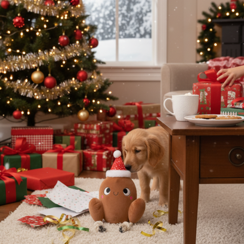 Squeaky Dog Toy Christmas Turkey Crinkle Effect 1