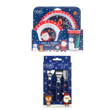Kids Dinner Set Christmas Reindeer Santa 6 Piece