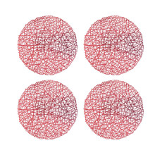 Christmas Placemat Set of 4 Red Woven Mesh Table