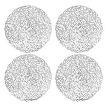 Christmas Placemat Set of 4 Silver Woven Mesh