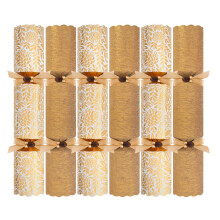 Glitter Christmas Crackers Gold White Exquisite