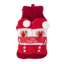 Christmas Hot Water Bottle & Fluffy Santa Socks