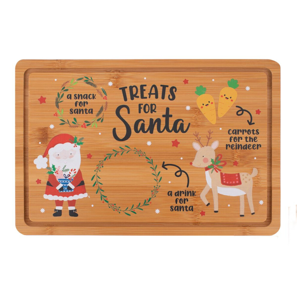 Yã¶L Christmas Eve Wooden Plate Treats For Santa &