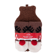 Cosy Christmas Hot Water Bottle & Fluffy Reindeer