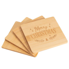 Wooden Coasters Pack of 4 Merry Christmas Design