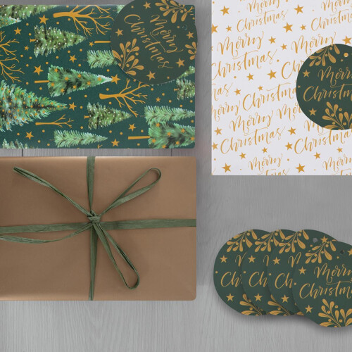 Christmas Bow Set Red Green 21 Piece Kraft Paper 1