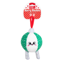 Green Squeaky Dog Toy Christmas Plush Ball Crinkle