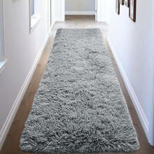 (Grey, 60cm x 220cm (2ft x 7ft 3")) Extra Long Hallway Runner Rug Living Room Bedroom Kitchen Carpet Hall Runners