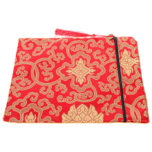 Red Silk Cloth Book Bag Bible Pouch Organizer Tote