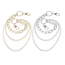 2 Retro Mehrschichtige Gefranste Metallkette Für Damen