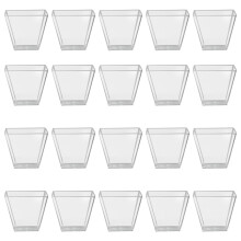 100Pcs 60Ml Hårdplast Kvadratiska Dessertkoppar