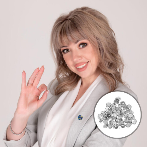 100Pcs Diy Broschbasar Bröstnålsfack Hantverkstillbehör (Silver) 2