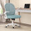 (Green) Mesh Office Chair Flip-Up Arms Adjustable Desk Chair 1