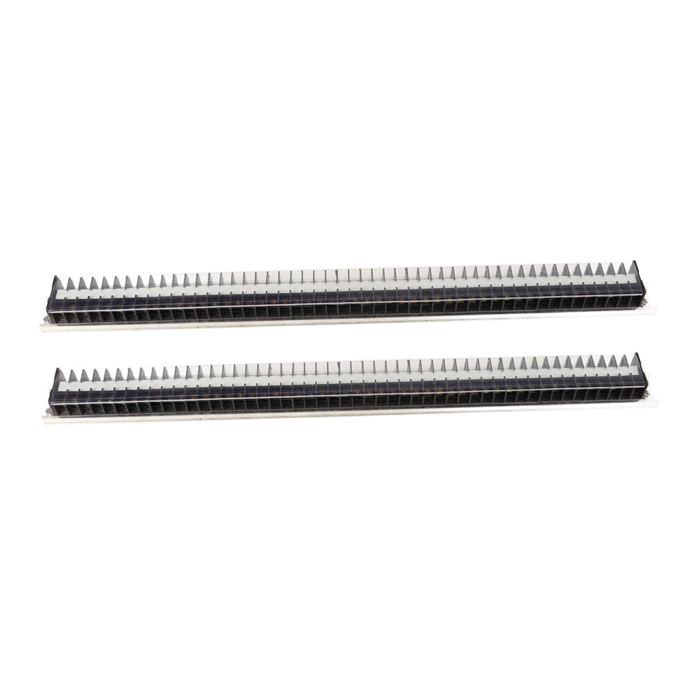 2Pcs Terminal Strip 660V 15A Barrier Block 50 Positions With Cover 9371356819976