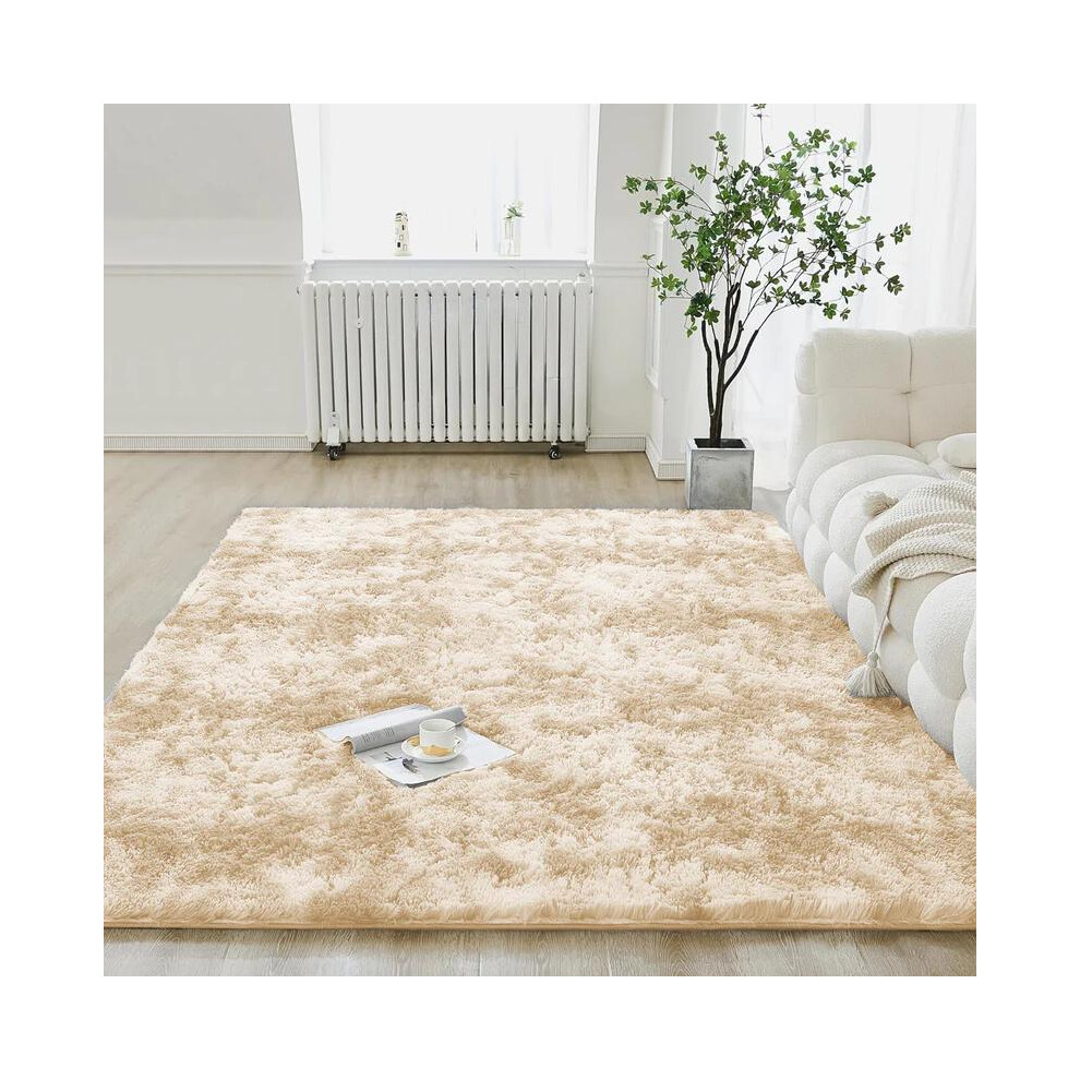 (Cream, 80Cm X 150Cm) Moonlight Bedding Faux Fur Soft Fluffy Tie Dye Shaggy Rugs Fluffy Rug 5052987503031