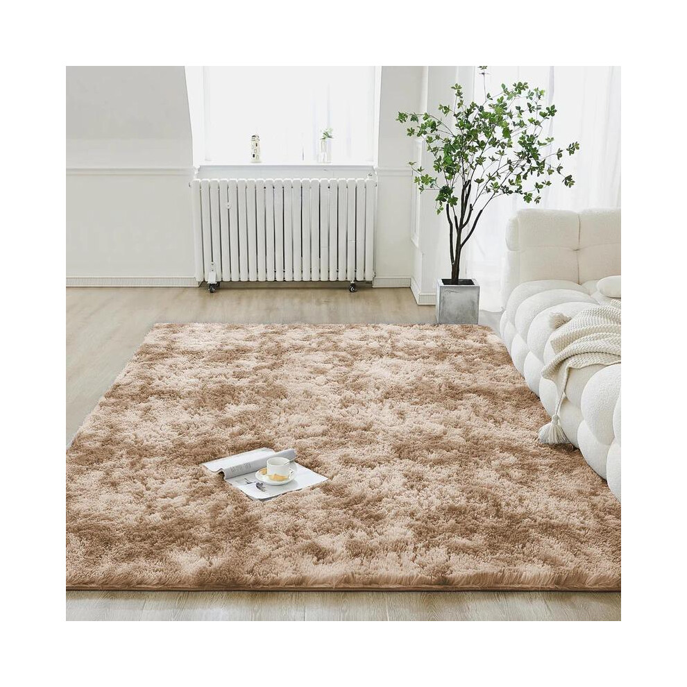 (Beige, 80Cm X 300Cm) Moonlight Bedding Faux Fur Soft Fluffy Tie Dye Shaggy Rugs Fluffy Rug 5052987502959
