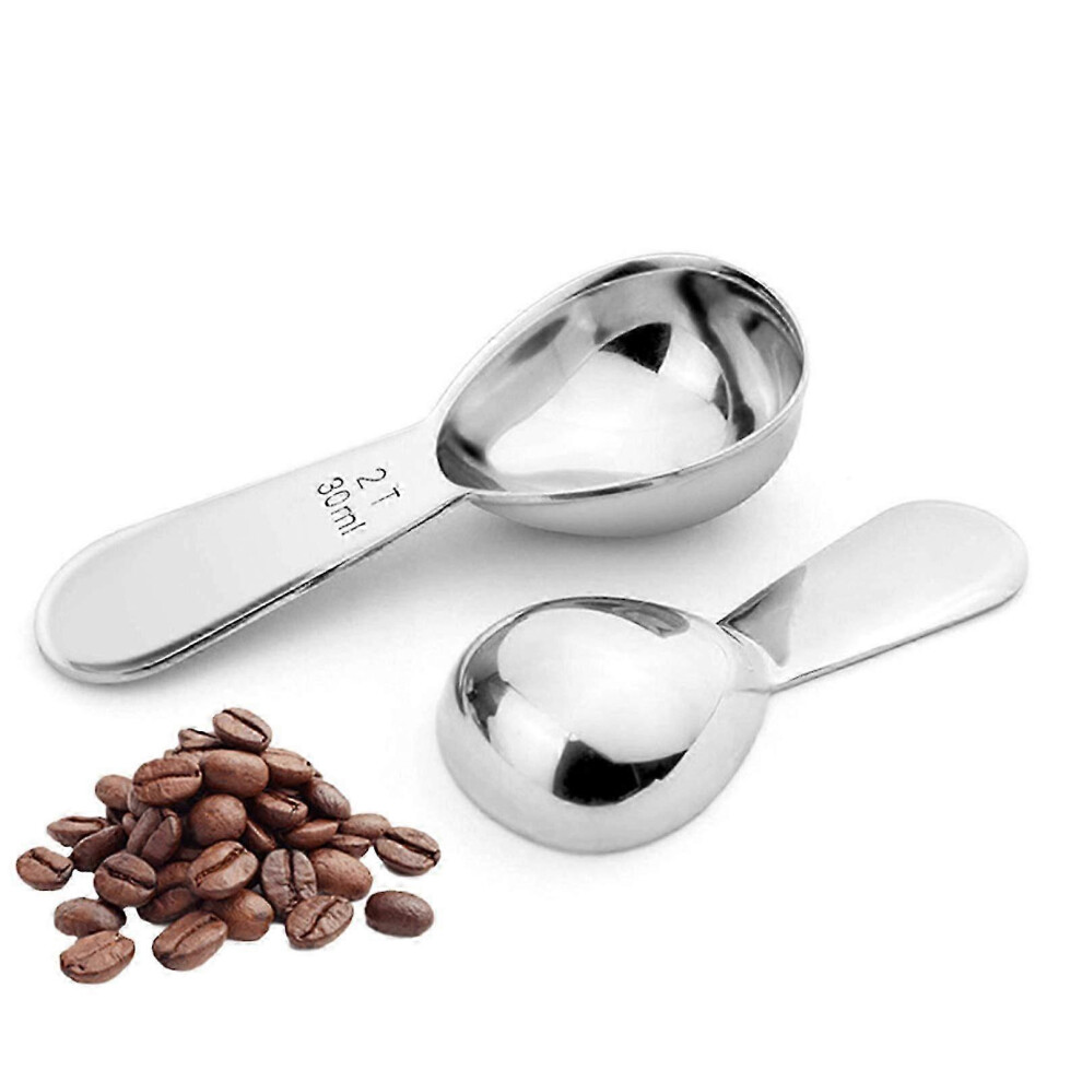Set of 2 stainless steel measuring spoons for table and coffee - 1 tablespoon and 2 tablespoons