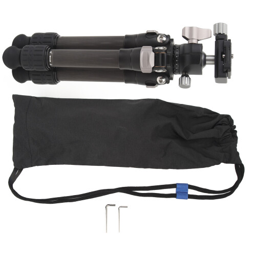 Mini Camera Tripod Carbon Fiber Multi Angle Gimbal Mount for DSLR