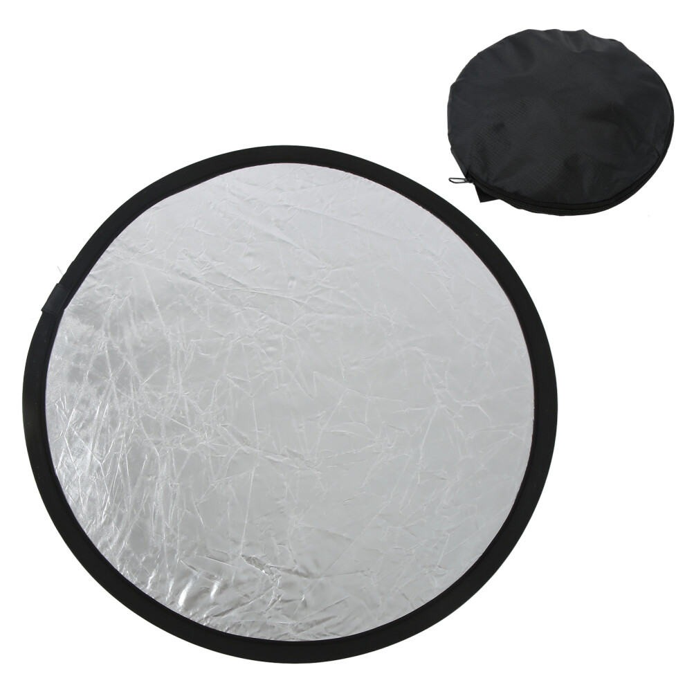 ( And White) 60Cm 2 In 1 Photography Reflector Portable Collapsible Silver/White 643505015577