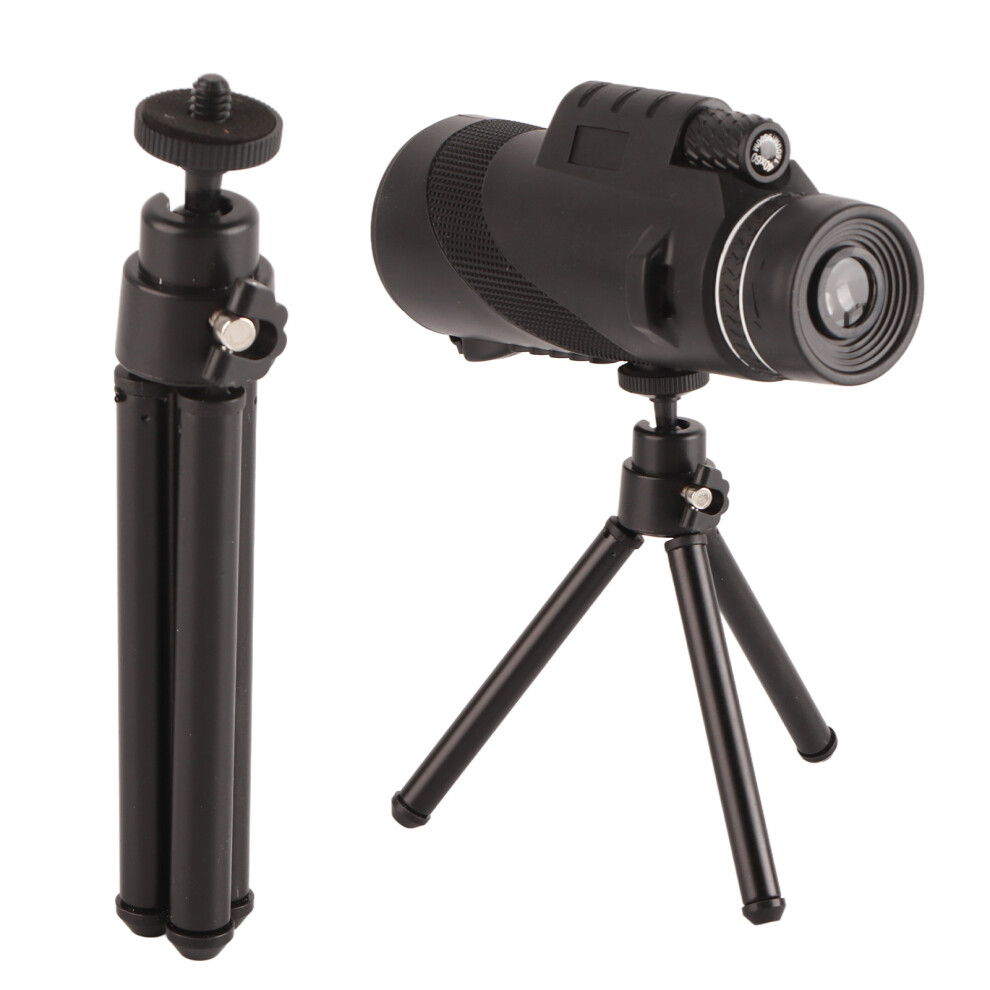 (Black) 40X60 Monocular Telescope Hd Outdoor Bird Watching Phone Clip Tripod Black 643505120141