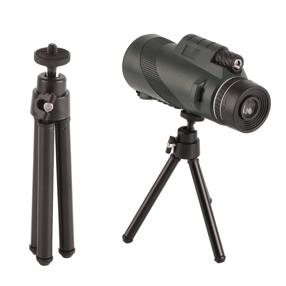 (Od ) 40X60 Monocular Telescope Hd Outdoor Bird Watching Phone Clip Tripod Green 643505120134