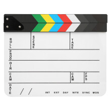 (Colorful Stripe White Board(PAV1CWE4)) 30x25CM Acrylic Clapperboard (Colorful Stripe)