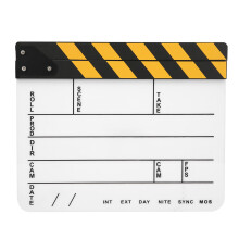 (Yellow Stripe White Board(PAV1YWE4)) 30x25CM Acrylic Clapperboard (Colorful Stripe)