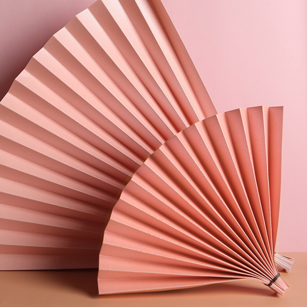 ( Pink) Folding Hand Paper Fan Photography Props Light/Pink 643505006681