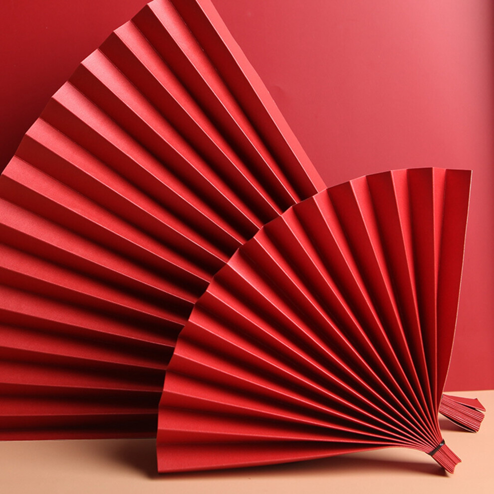 (Bright ) Folding Hand Paper Fan Photography Props Red/Light/Pink 643505006711
