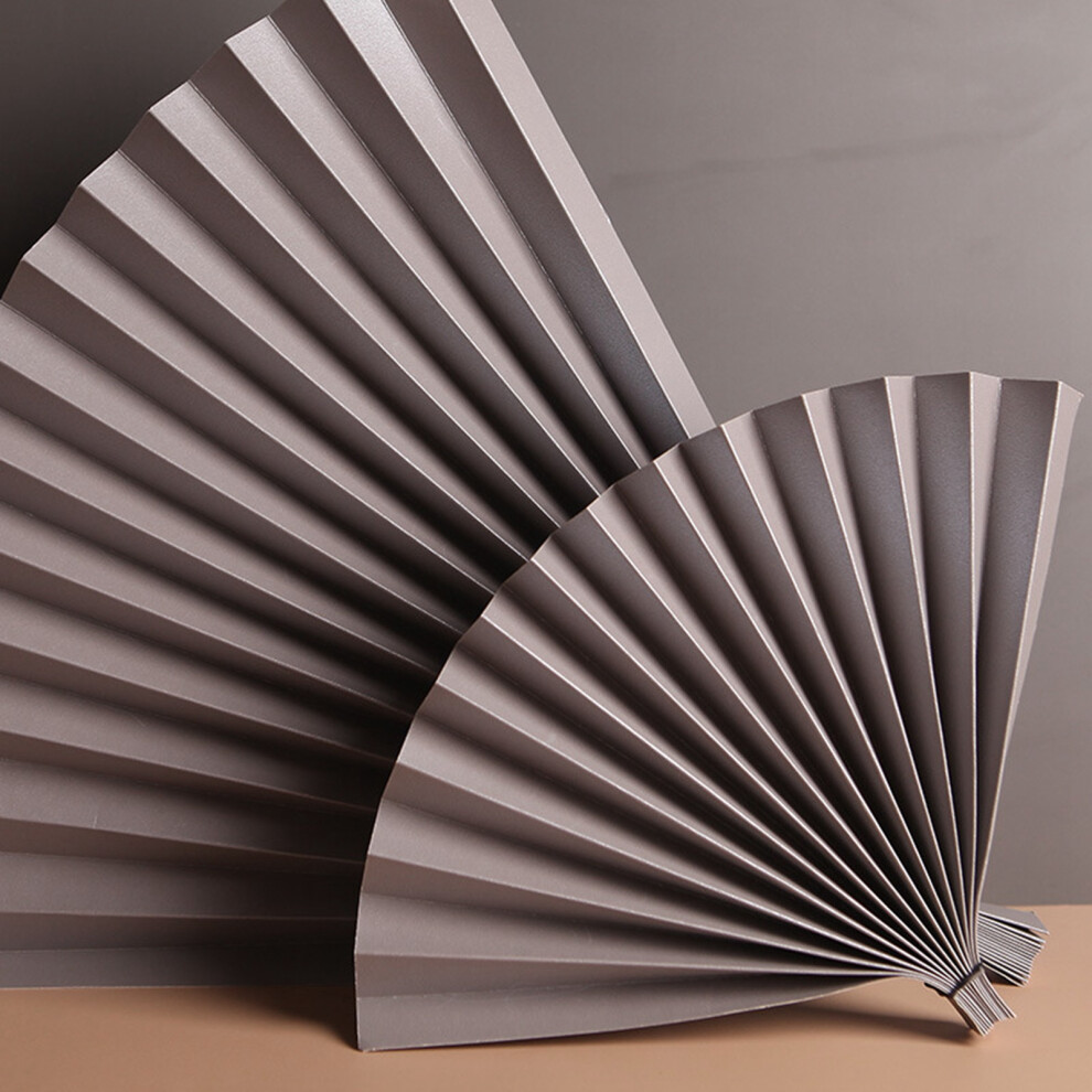 ( ) Folding Hand Paper Fan Photography Props Pink Silver/Grey/Light 643505006704