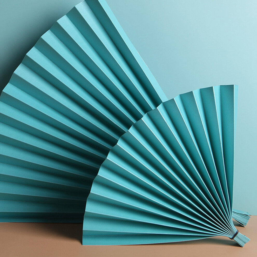 () Folding Hand Paper Fan Photography Props Sky Blue/Light/Pink 643505006742