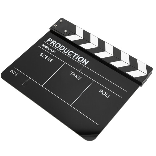 (White Stripe Black Board) 30x25CM Acrylic Clapperboard White Stripe Black 2