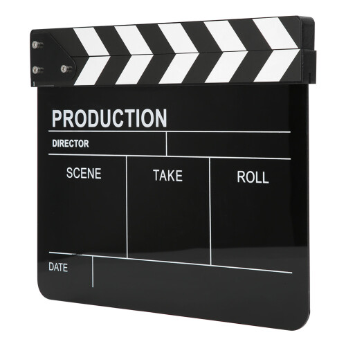 (White Stripe Black Board) 30x25CM Acrylic Clapperboard White Stripe Black 1