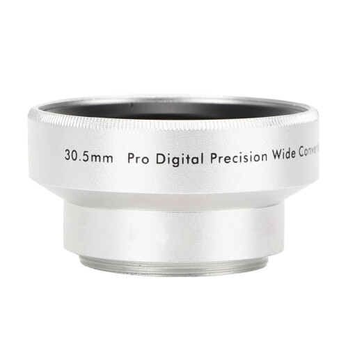 Optical Glass Silver 0.45X Wide Angle Lens 30.5mm 2
