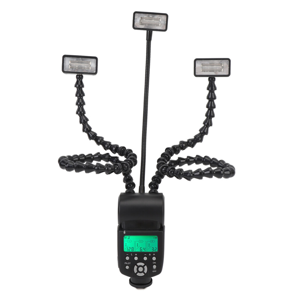 Camera Macro Flash Flexible 3 Head 5600K 8 Level Brightness Portable 643505073799