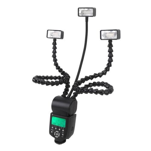 Camera Macro Flash Flexible 3 Head 5600K 8 Level Brightness Portable 2