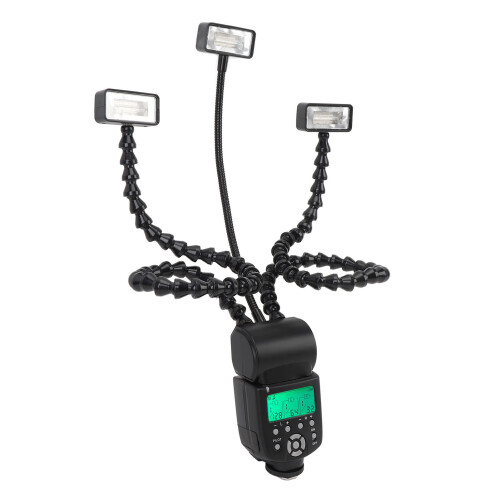 Camera Macro Flash Flexible 3 Head 5600K 8 Level Brightness Portable 1