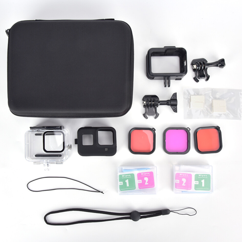 At1035 Plastic 45M Waterproof Housing For Gopro Hero8 Red 643505149937