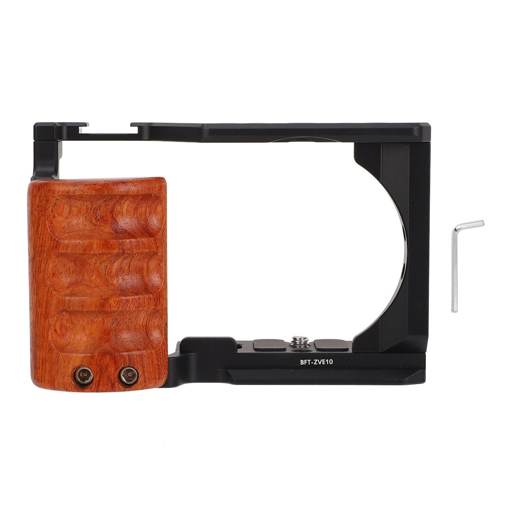 Camera Cage For Zv E10 Wood Handle 1/4In 3/8In Screw Cold Shoe 643505165227
