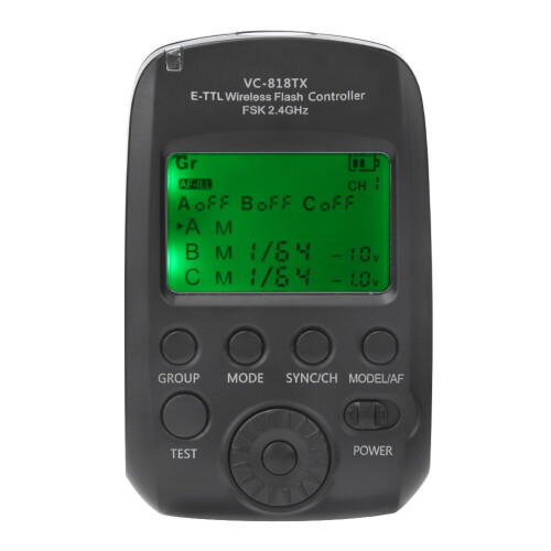 VISICO VC-818TX E Wireless 2.4G TTL Flash Trigger 8 Channels 30ID