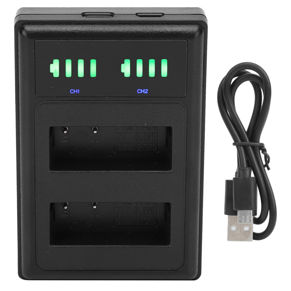 Camera Battery Double Port Charger Dock Lcd Dmwble9e/Blg10 643505144413