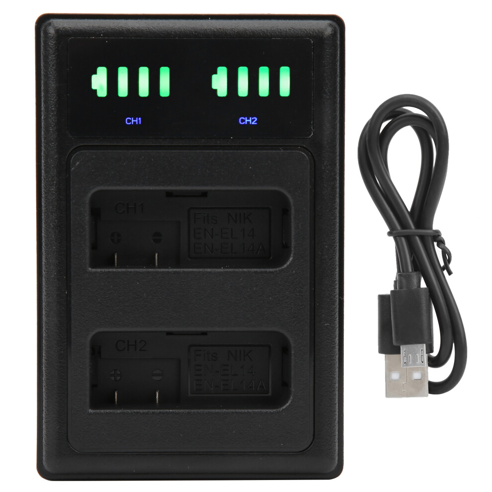 Dual Port Camera Dock Charger For Enel14/Enel14a Battery 643505144581
