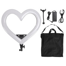 (US Plug 100‑240V) 19in LED Ring Light USB Rechargeable RGB Heart Fill Light UK Plug