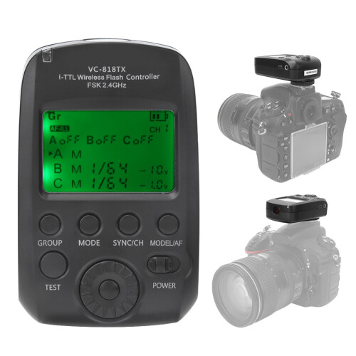 VISICO VC-818TX TTL Flash Trigger 2.4G Wireless 8 Channels for Nikon 2