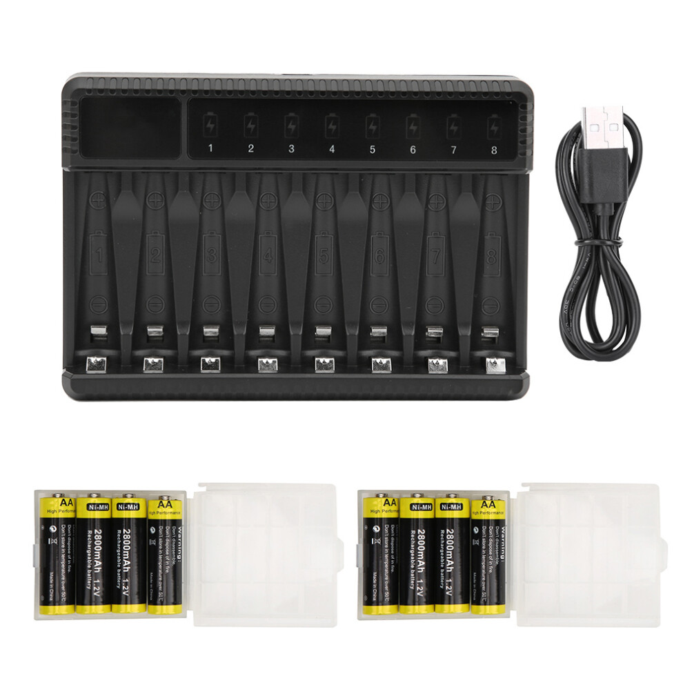 Seivi Ni Mh Usb Charger 8 Slot Lcd Display Aa Aaa 643505148701