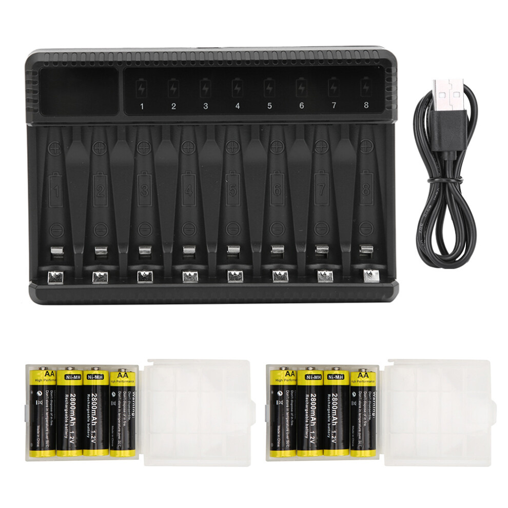 Seivi Pc Intelligent Usb Charger 8 Slot Lcd Aa Aaa 643505148718