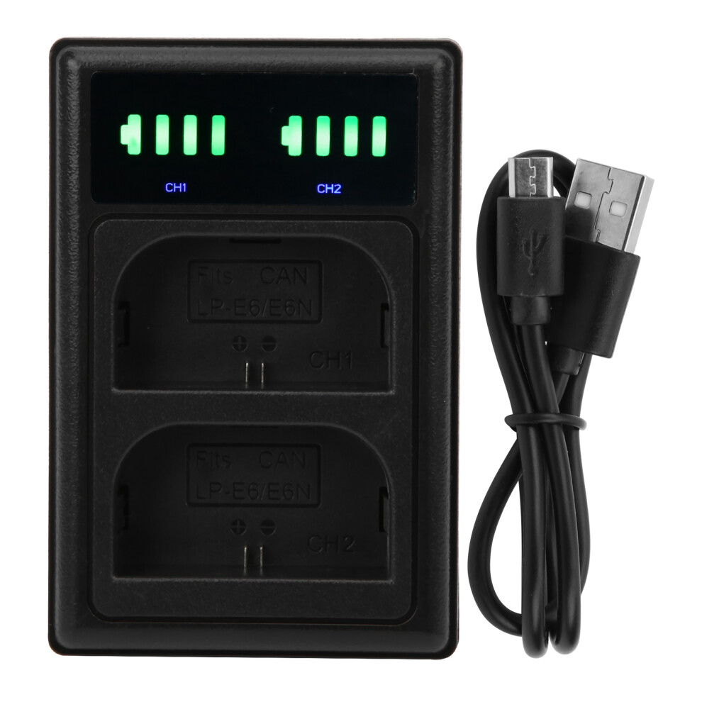 Dual Port Charger For Lpe6/E6n Camera Battery 643505025743